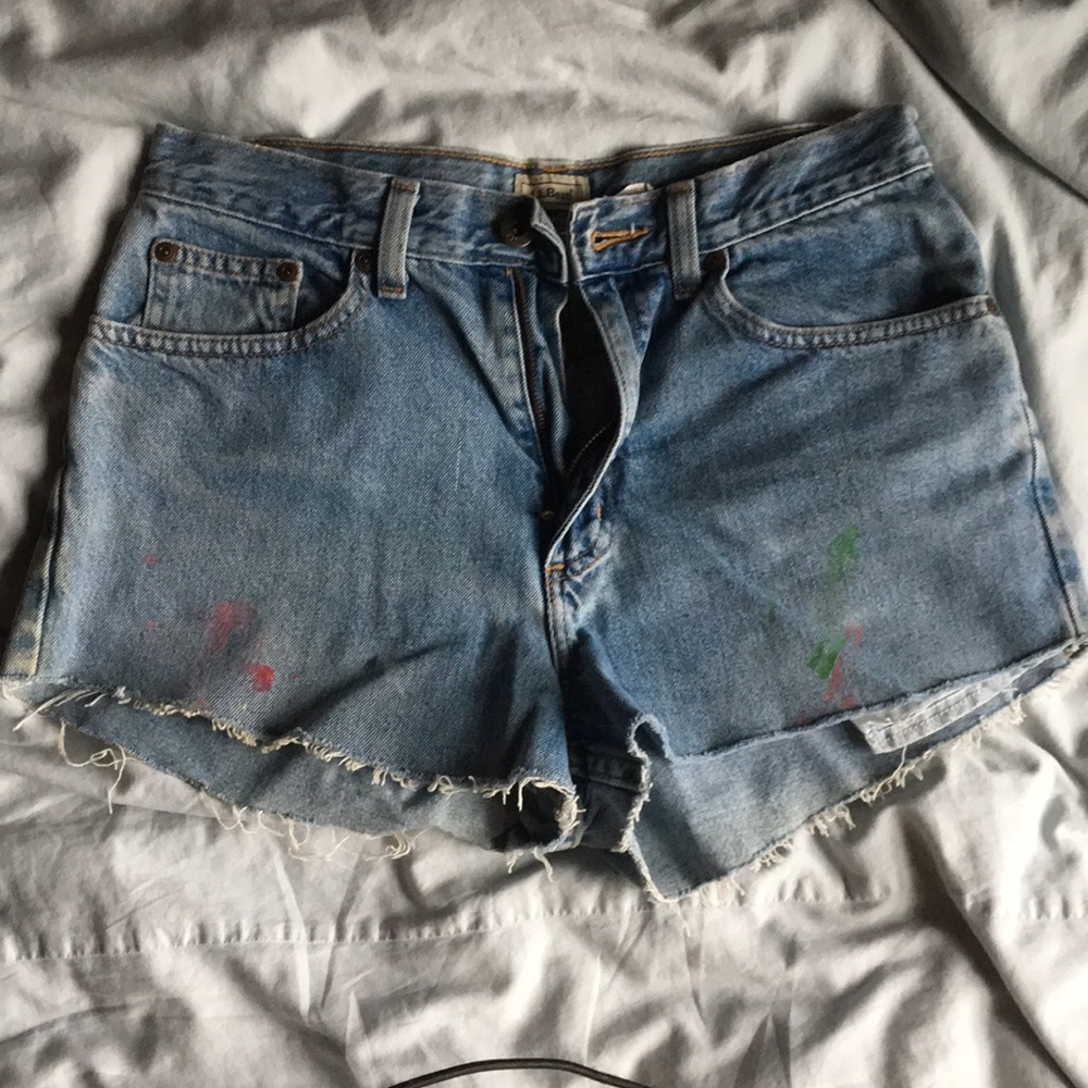 High waisted denim shorts